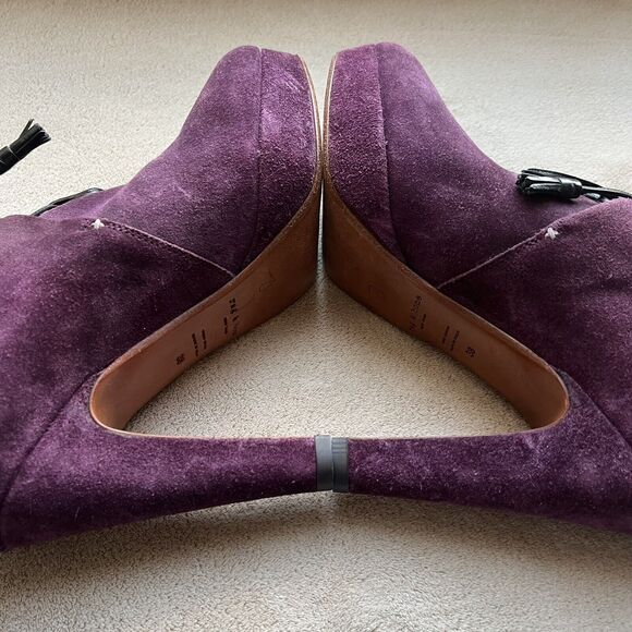 Rag & Bone Purple Suede Lace Up Ankle Heeled Boots Booties Women's EU 38 US 8 - Picture 5 of 16